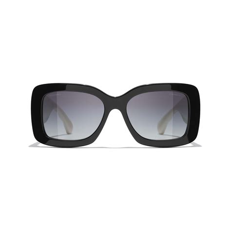 Sunglasses: Rectangle Sunglasses, acetate Black & White — .